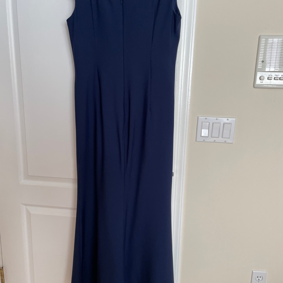 GIA FRANCO - 12921 EMBELLISHED BATEAU TRUMPET DRESS WITH SLIT - Navy Size 16 - Picture 5 of 16